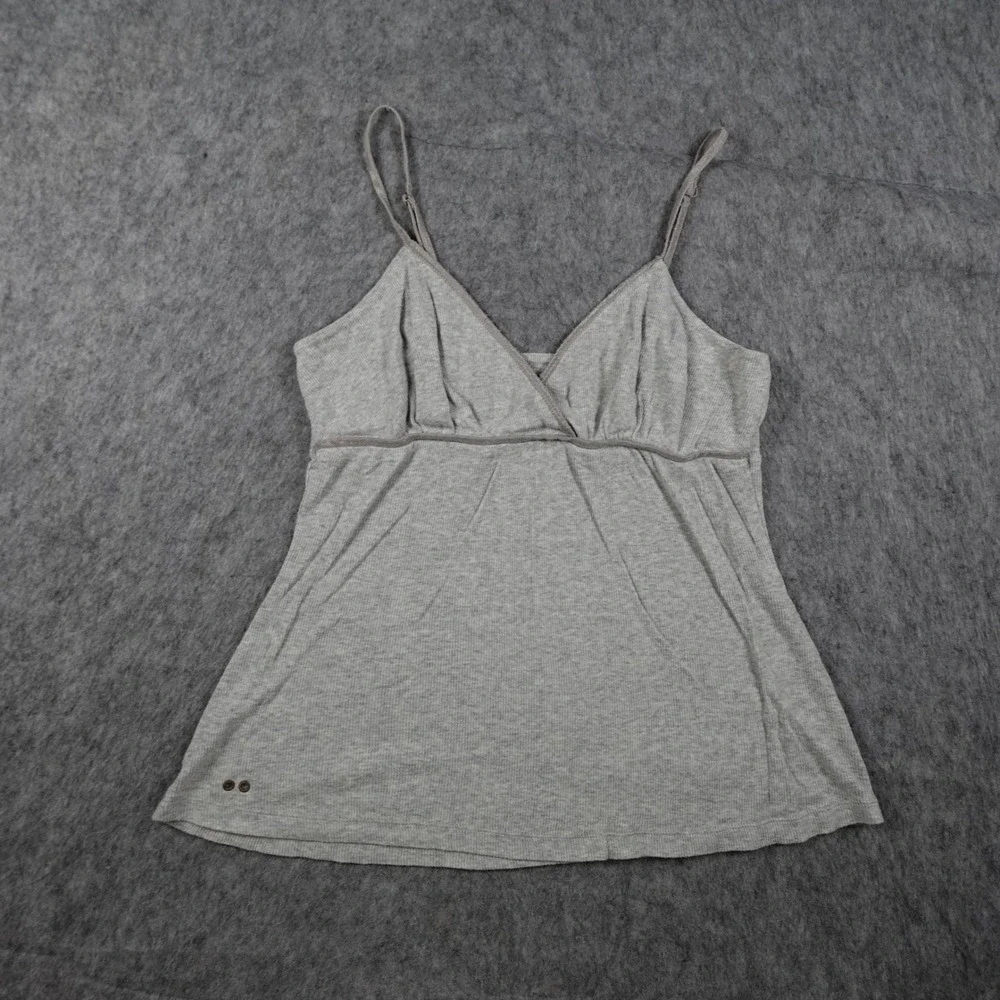 Converse Top Women Extra Small Gray Ribbed Cotton Blend Adjustable Straps Cami